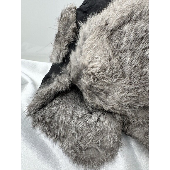 Mad Bomber Rabbit Fur Trapper Hat Black Gray L Natural Rabbit Lined Aviator - Picture 3 of 8